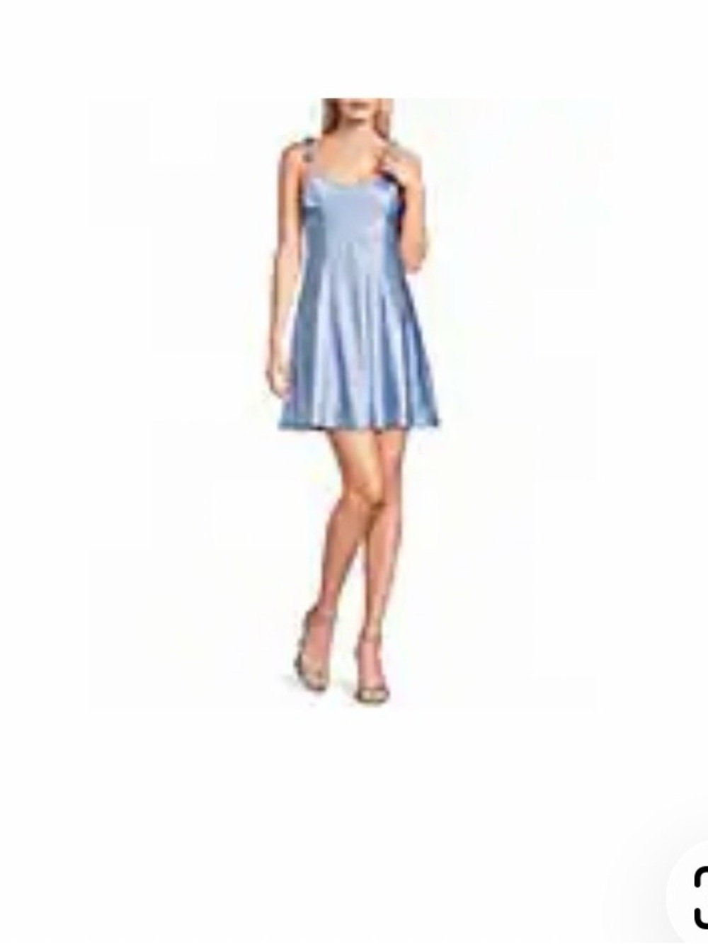Satin Slip Mini Dress in Light Blue